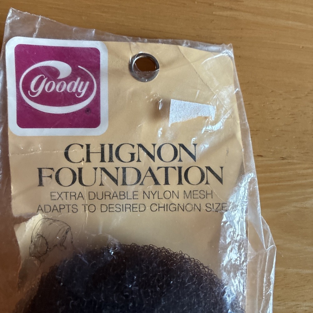 VTG 70s Goody Chignon Foundation Adjustable Size Dark Brown NIP - Picture 2 of 6